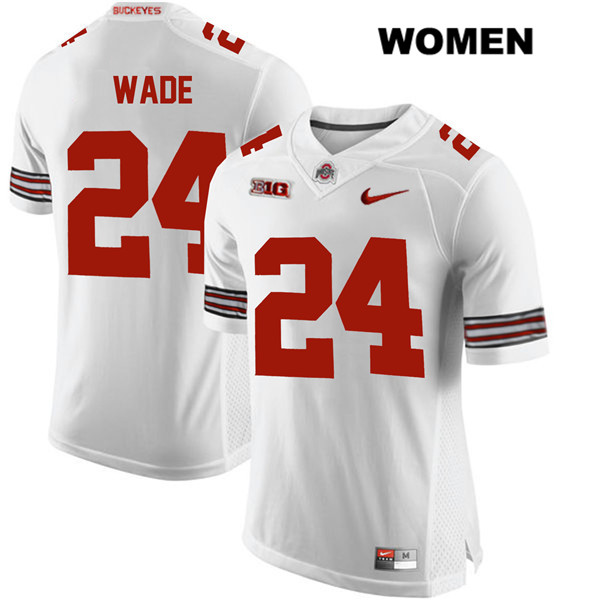Ohio State Buckeyes Women's Shaun Wade #24 White Authentic Nike College NCAA Stitched Football Jersey PM19R17FW